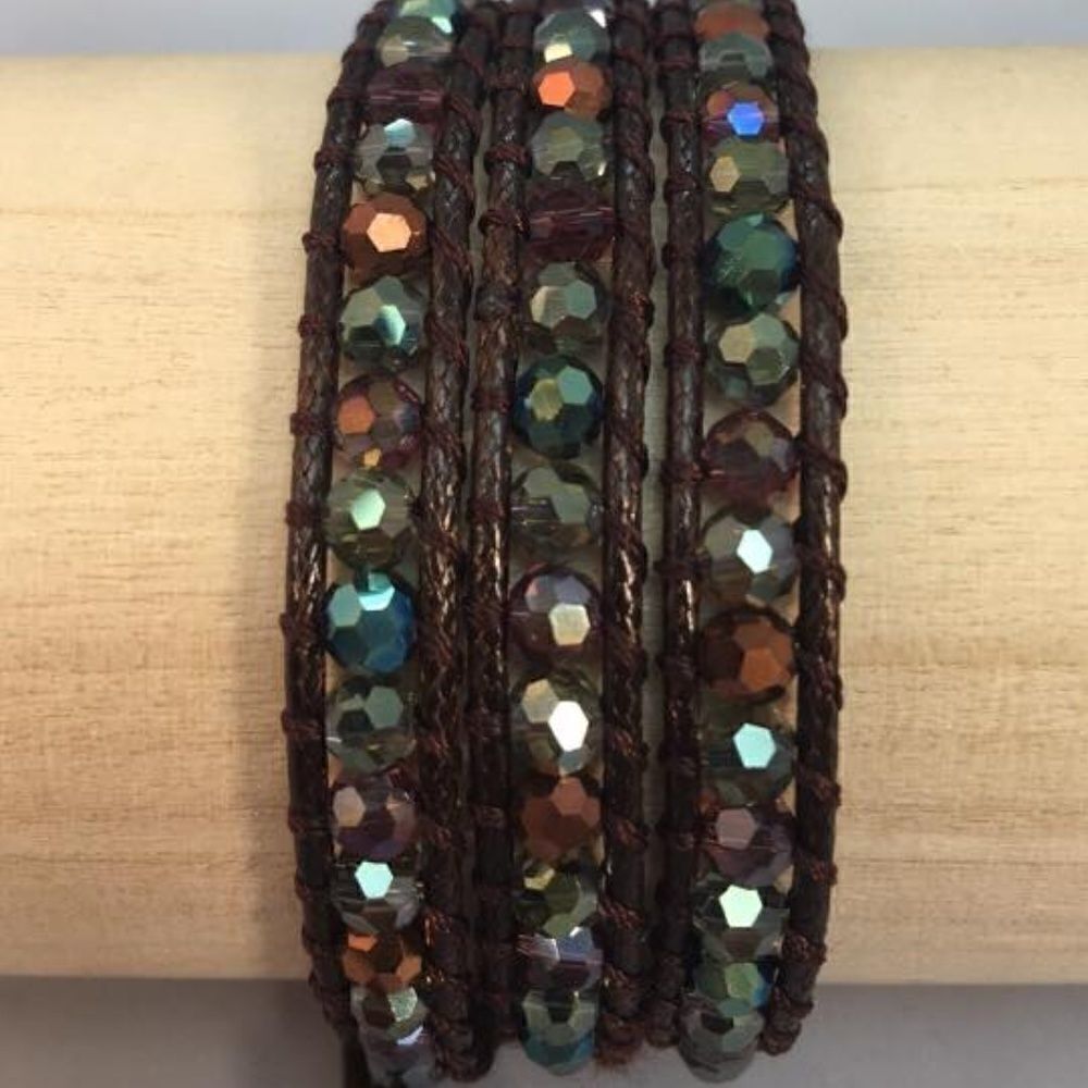 NEW Katie Soleil brown teal Wrap Bracelet - Picture 2 of 6